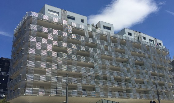 front of the building EOS Montpellier